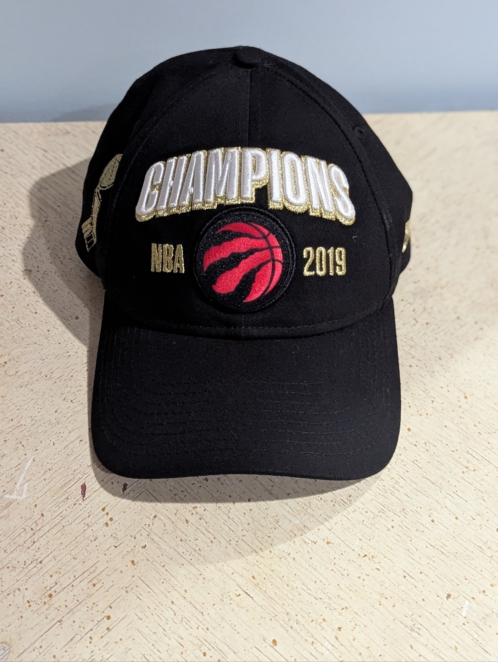 NBA Champions 2019 Black Baseball Cap with Red Logo